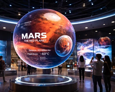 Kugelförmige LED-Displays für Wissenschaftsmuseen und immersive Ausstellungen